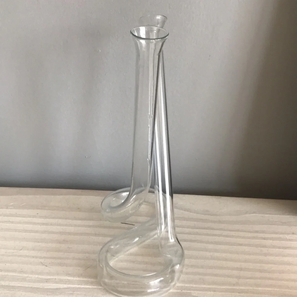 VTG Art Deco Retro Twist Propagate‎ Double Stem Bud Vase